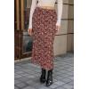 imageCicy Bell Womens Floral Boho Mesh Midi Skirt Elastic High Waisted Flowy Summer Casual Vintage Long SkirtsCoffee