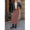 imageCicy Bell Womens Floral Boho Mesh Midi Skirt Elastic High Waisted Flowy Summer Casual Vintage Long SkirtsCoffee
