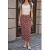 imageCicy Bell Womens Floral Boho Mesh Midi Skirt Elastic High Waisted Flowy Summer Casual Vintage Long SkirtsCoffee