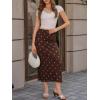 imageCicy Bell Womens Floral Boho Mesh Midi Skirt Elastic High Waisted Flowy Summer Casual Vintage Long SkirtsDark Brown