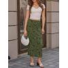 imageCicy Bell Womens Floral Boho Mesh Midi Skirt Elastic High Waisted Flowy Summer Casual Vintage Long SkirtsGreen