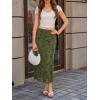 imageCicy Bell Womens Floral Boho Mesh Midi Skirt Elastic High Waisted Flowy Summer Casual Vintage Long SkirtsGreen