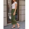 imageCicy Bell Womens Floral Boho Mesh Midi Skirt Elastic High Waisted Flowy Summer Casual Vintage Long SkirtsGreen