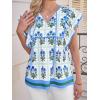 imageCicy Bell Womens Floral Peplum Babydoll Tops Ruffle Cap Sleeve V Neck Blouses Summer Casual Boho Flowy ShirtsBlue