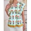imageCicy Bell Womens Floral Peplum Babydoll Tops Ruffle Cap Sleeve V Neck Blouses Summer Casual Boho Flowy ShirtsGreen