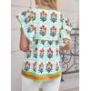 imageCicy Bell Womens Floral Peplum Babydoll Tops Ruffle Cap Sleeve V Neck Blouses Summer Casual Boho Flowy ShirtsGreen
