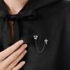 imageCicy Bell Womens Hanging Chains Skull Brooch Suit Pin Gothic Halloween Tuxedo Tie Hat Scarf Badge Brooches Jewelry Pin ClipsBlack