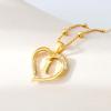imageCicy Bell Womens Heart Initial Necklace for Women 18k Gold Plated Shell Personalized Letter Pendant Necklace 177 with 2 ExtenderStyle 2IGold