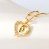imageCicy Bell Womens Heart Initial Necklace for Women 18k Gold Plated Shell Personalized Letter Pendant Necklace 177 with 2 ExtenderStyle 2PGold