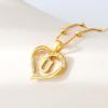 imageCicy Bell Womens Heart Initial Necklace for Women 18k Gold Plated Shell Personalized Letter Pendant Necklace 177 with 2 ExtenderStyle 2UGold