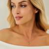 imageCicy Bell Womens Heart Initial Necklace for Women 18k Gold Plated Shell Personalized Letter Pendant Necklace 177 with 2 ExtenderStyle 2VGold