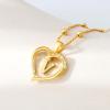 imageCicy Bell Womens Heart Initial Necklace for Women 18k Gold Plated Shell Personalized Letter Pendant Necklace 177 with 2 ExtenderStyle 2VGold