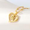 imageCicy Bell Womens Heart Initial Necklace for Women 18k Gold Plated Shell Personalized Letter Pendant Necklace 177 with 2 ExtenderStyle 2WGold
