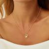 imageCicy Bell Womens Heart Initial Necklace for Women 18k Gold Plated Shell Personalized Letter Pendant Necklace 177 with 2 ExtenderStyle 2WGold