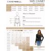 imageCicy Bell Womens Long Sleeve Asymmetrical Tops Button Down Ribbed Fitted Cropped Shirts Trendy Fall Blouses White