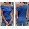 imageCicy Bell Womens Off One Shoulder Tops Cowl Neck Ruched Tank Tops 2026 Summer Asymmetrical Going Out Sleeveless ShirtsRoyal Blue