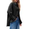 imageCicy Bell Womens Oversized Denim Shirt Jean Jacket 2026 Spring Fashion Button Down Shirts Long Sleeve Tops Trendy ShacketsBlack