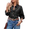 imageCicy Bell Womens Oversized Denim Shirt Jean Jacket 2026 Spring Fashion Button Down Shirts Long Sleeve Tops Trendy ShacketsBlack