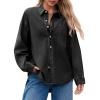 imageCicy Bell Womens Oversized Denim Shirt Jean Jacket 2026 Spring Fashion Button Down Shirts Long Sleeve Tops Trendy ShacketsBlack