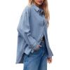imageCicy Bell Womens Oversized Denim Shirt Jean Jacket 2026 Spring Fashion Button Down Shirts Long Sleeve Tops Trendy ShacketsWashed Blue