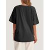 imageCicy Bell Womens Oversized T Shirts Short Sleeve Summer Casual V Neck Tunic Tops Loose Fit Side Split Basic Tee TopsBlack