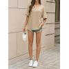 imageCicy Bell Womens Oversized T Shirts Short Sleeve Summer Casual V Neck Tunic Tops Loose Fit Side Split Basic Tee TopsKhaki