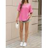 imageCicy Bell Womens Oversized T Shirts Short Sleeve Summer Casual V Neck Tunic Tops Loose Fit Side Split Basic Tee TopsPink