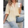 imageCicy Bell Womens Peplum Button Down Shirts Summer V Neck Half Sleeve Blouses Dressy Casual Flowy Babydoll TopsBeige