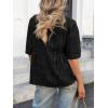 imageCicy Bell Womens Peplum Button Down Shirts Summer V Neck Half Sleeve Blouses Dressy Casual Flowy Babydoll TopsBlack