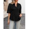 imageCicy Bell Womens Peplum Button Down Shirts Summer V Neck Half Sleeve Blouses Dressy Casual Flowy Babydoll TopsBlack