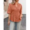 imageCicy Bell Womens Peplum Button Down Shirts Summer V Neck Half Sleeve Blouses Dressy Casual Flowy Babydoll TopsCaramel
