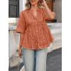 imageCicy Bell Womens Peplum Button Down Shirts Summer V Neck Half Sleeve Blouses Dressy Casual Flowy Babydoll TopsCaramel