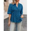 imageCicy Bell Womens Peplum Button Down Shirts Summer V Neck Half Sleeve Blouses Dressy Casual Flowy Babydoll TopsLake Blue