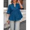 imageCicy Bell Womens Peplum Button Down Shirts Summer V Neck Half Sleeve Blouses Dressy Casual Flowy Babydoll TopsLake Blue