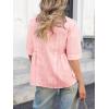 imageCicy Bell Womens Peplum Button Down Shirts Summer V Neck Half Sleeve Blouses Dressy Casual Flowy Babydoll TopsPink