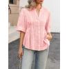 imageCicy Bell Womens Peplum Button Down Shirts Summer V Neck Half Sleeve Blouses Dressy Casual Flowy Babydoll TopsPink