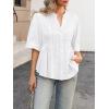 imageCicy Bell Womens Peplum Button Down Shirts Summer V Neck Half Sleeve Blouses Dressy Casual Flowy Babydoll TopsWhite