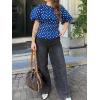 imageCicy Bell Womens Polka Dots Peplum Tops Summer Puff Short Sleeve Round Neck Blouses Trendy Casual Shirts Blue