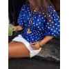 imageCicy Bell Womens Polka Dots Peplum Tops Summer Puff Short Sleeve Round Neck Blouses Trendy Casual Shirts Blue