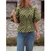 imageCicy Bell Womens Polka Dots Peplum Tops Summer Puff Short Sleeve Round Neck Blouses Trendy Casual ShirtsArmy Green