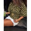 imageCicy Bell Womens Polka Dots Peplum Tops Summer Puff Short Sleeve Round Neck Blouses Trendy Casual ShirtsArmy Green