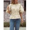 imageCicy Bell Womens Polka Dots Peplum Tops Summer Puff Short Sleeve Round Neck Blouses Trendy Casual ShirtsBeige