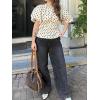 imageCicy Bell Womens Polka Dots Peplum Tops Summer Puff Short Sleeve Round Neck Blouses Trendy Casual ShirtsBeige