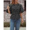 imageCicy Bell Womens Polka Dots Peplum Tops Summer Puff Short Sleeve Round Neck Blouses Trendy Casual ShirtsBlack