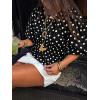 imageCicy Bell Womens Polka Dots Peplum Tops Summer Puff Short Sleeve Round Neck Blouses Trendy Casual ShirtsBlack