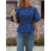 imageCicy Bell Womens Polka Dots Peplum Tops Summer Puff Short Sleeve Round Neck Blouses Trendy Casual ShirtsBlue
