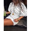 imageCicy Bell Womens Polka Dots Peplum Tops Summer Puff Short Sleeve Round Neck Blouses Trendy Casual ShirtsWhite