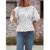 imageCicy Bell Womens Polka Dots Peplum Tops Summer Puff Short Sleeve Round Neck Blouses Trendy Casual ShirtsWhite