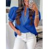 imageCicy Bell Womens Puff Short Sleeve Blouses Summer Casual Dressy V Neck Contrast Stitch Tops Loose Fit ShirtsRoyal Blue