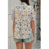 imageCicy Bell Womens Puff Short Sleeve Button Down Shirts Summer Casual Collared V Neck Blouse Linen Loose Fit Work TopsBlue Beige